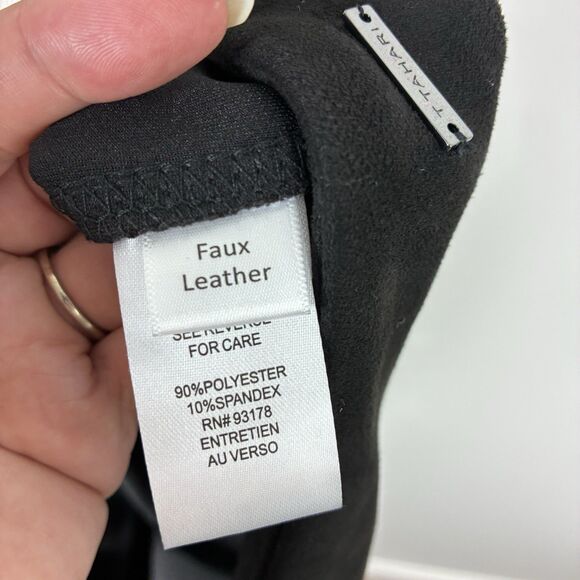 T TAHARI Black Faux Leather Suede Pull On Pants Sz 3X Plus Stretch Classy - Picture 9 of 11